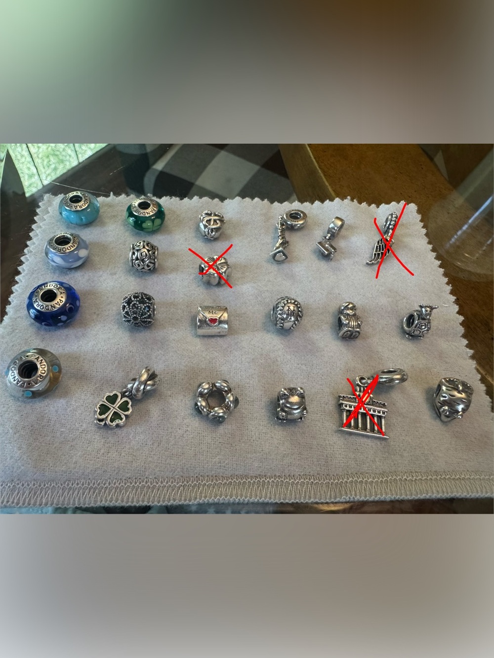 Pandora Sterling Silver Charm Lot with Colored Glass Beads (price per bead).